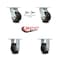 Service Caster 4 Inch Rubber on Aluminum Caster Set with Roller Bearings 2 Swivel Lock 2 Rigid SCC-30CS420-RAR-BSL-2-R-2 - alternate 6